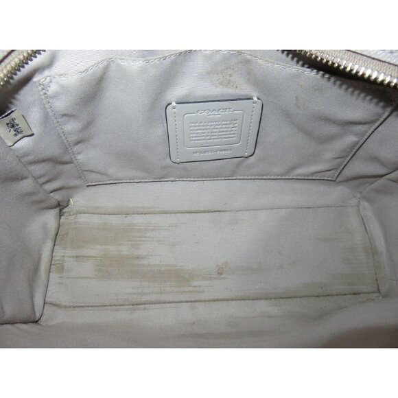 Coach 2018 Leah Gray Leather Satchel Tote Adorned With Stardust Crystal Rivets - Picture 6 of 15